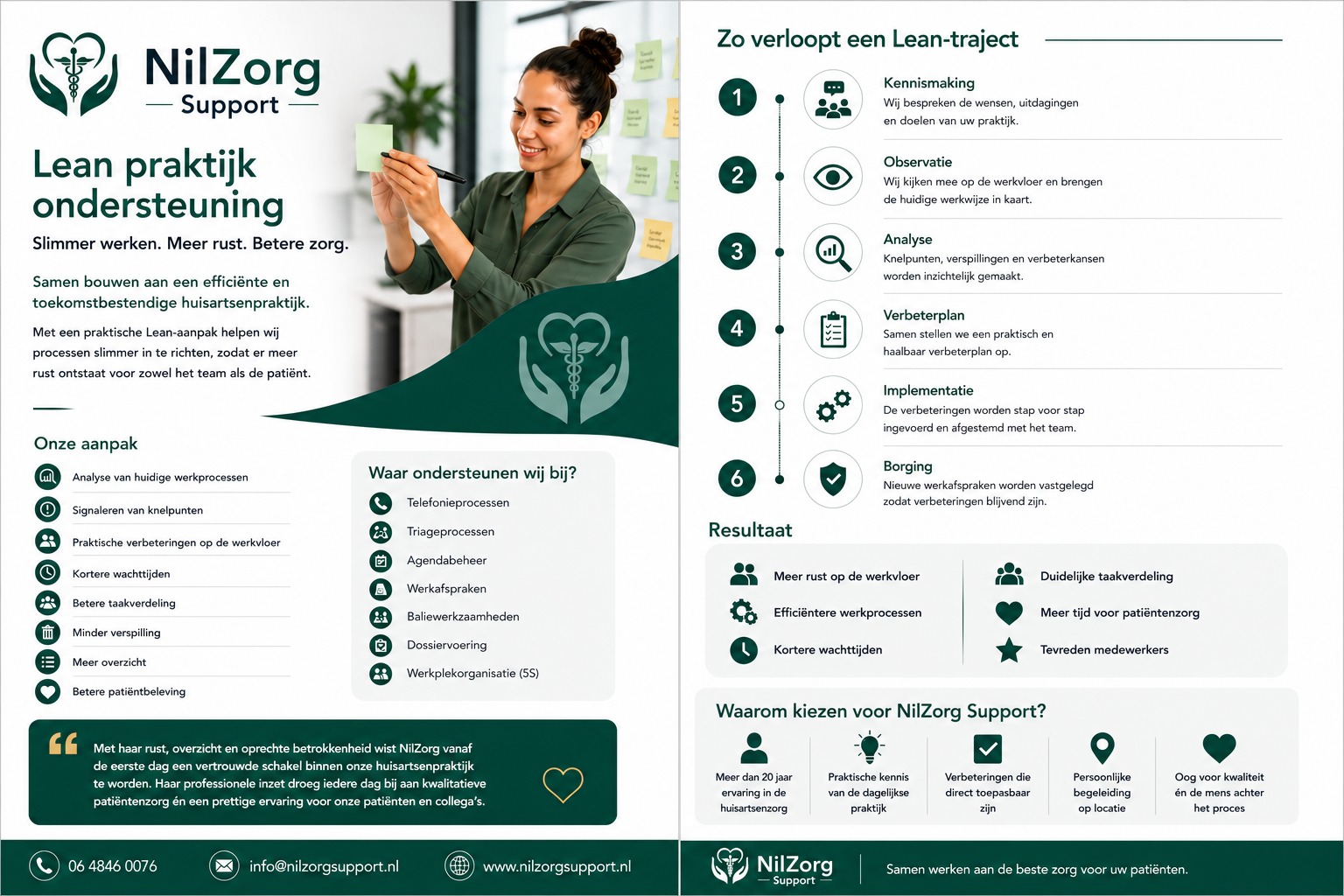 Brochure Lean praktijk ondersteuning van NilZorg Support